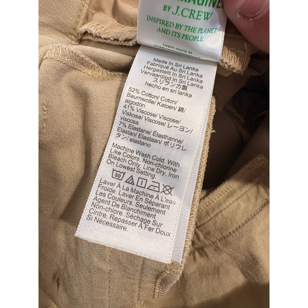 J.Crew Womens Khaki Tan Wide Leg Crop Pants Stretch Cotton CG388 Size 4 - Picture 4 of 5
